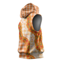 Orange Hawaii Palaka Sleeveless Hoodie Hawaiian Ilima Lei LT05 - Polynesian Pride