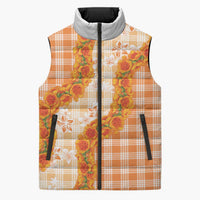 Orange Hawaii Palaka Sleeveless Puffer Jacket Hawaiian Ilima Lei LT05 Unisex Orange - Polynesian Pride