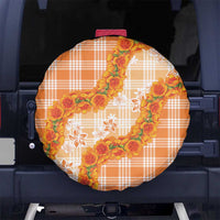 Orange Hawaii Palaka Spare Tire Cover Hawaiian Ilima Lei LT05 No hole Orange - Polynesian Pride