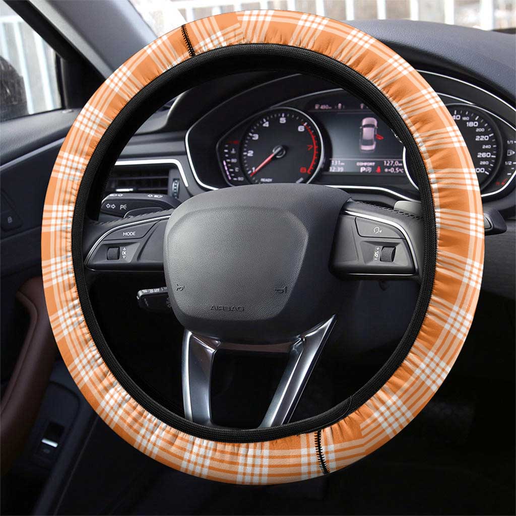 Orange Hawaii Palaka Steering Wheel Cover Hawaiian Ilima Lei LT05 - Polynesian Pride