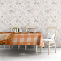 Orange Hawaii Palaka Tablecloth Hawaiian Ilima Lei LT05 - Polynesian Pride