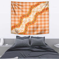Orange Hawaii Palaka Tapestry Hawaiian Ilima Lei LT05 - Polynesian Pride