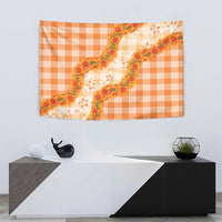 Orange Hawaii Palaka Tapestry Hawaiian Ilima Lei LT05 - Polynesian Pride