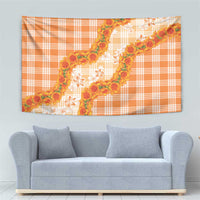 Orange Hawaii Palaka Tapestry Hawaiian Ilima Lei LT05 - Polynesian Pride