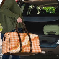 Orange Hawaii Palaka Travel Bag Hawaiian Ilima Lei