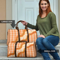 Orange Hawaii Palaka Travel Bag Hawaiian Ilima Lei