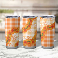 Orange Hawaii Palaka Tumbler Cup Hawaiian Ilima Lei LT05 - Polynesian Pride