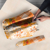 Orange Hawaii Palaka Umbrella Hawaiian Ilima Lei LT05 - Polynesian Pride
