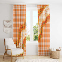 Orange Hawaii Palaka Window Curtain Hawaiian Ilima Lei LT05 - Polynesian Pride