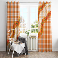 Orange Hawaii Palaka Window Curtain Hawaiian Ilima Lei LT05 - Polynesian Pride