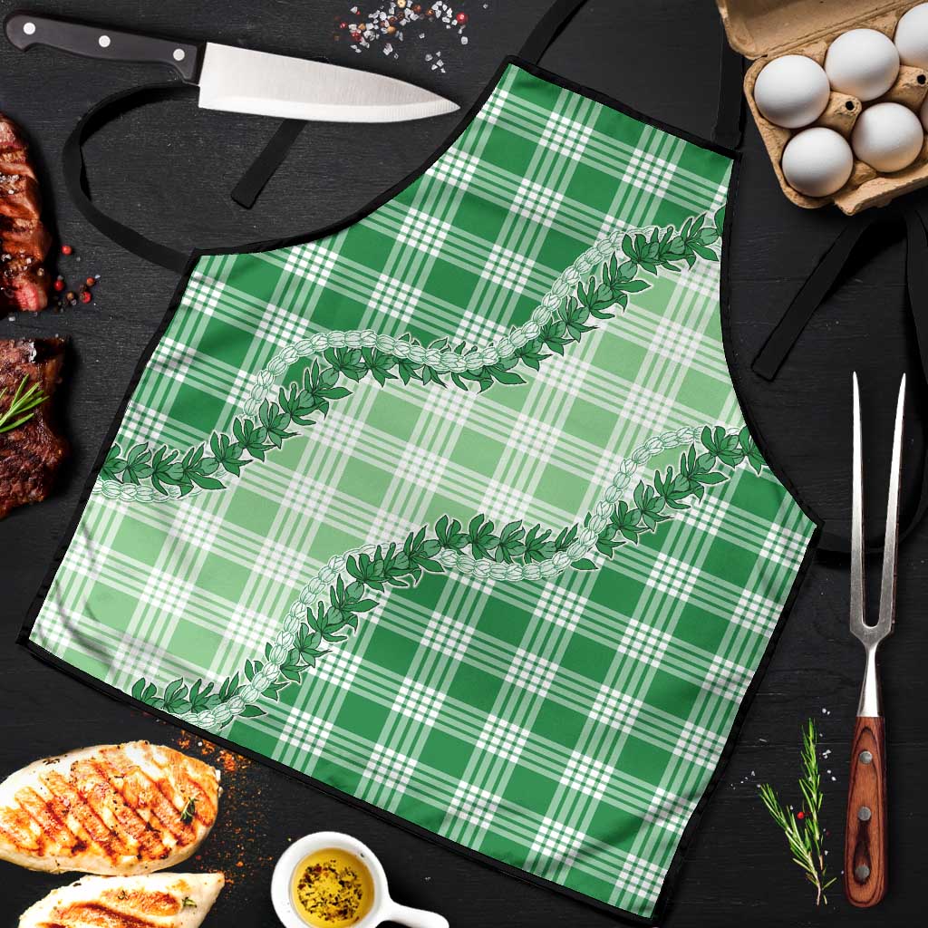 Green Hawaii Palaka Apron Hawaiian Pikake Lei LT05 Green - Polynesian Pride