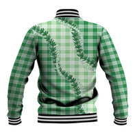 Green Hawaii Palaka Baseball Jacket Hawaiian Pikake Lei