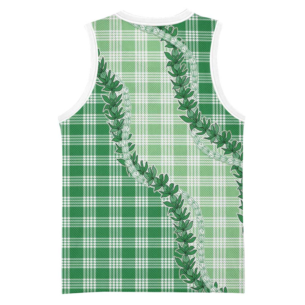 Green Hawaii Palaka Basketball Jersey Hawaiian Pikake Lei LT05 - Polynesian Pride