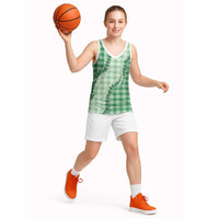 Green Hawaii Palaka Basketball Jersey Hawaiian Pikake Lei LT05 - Polynesian Pride