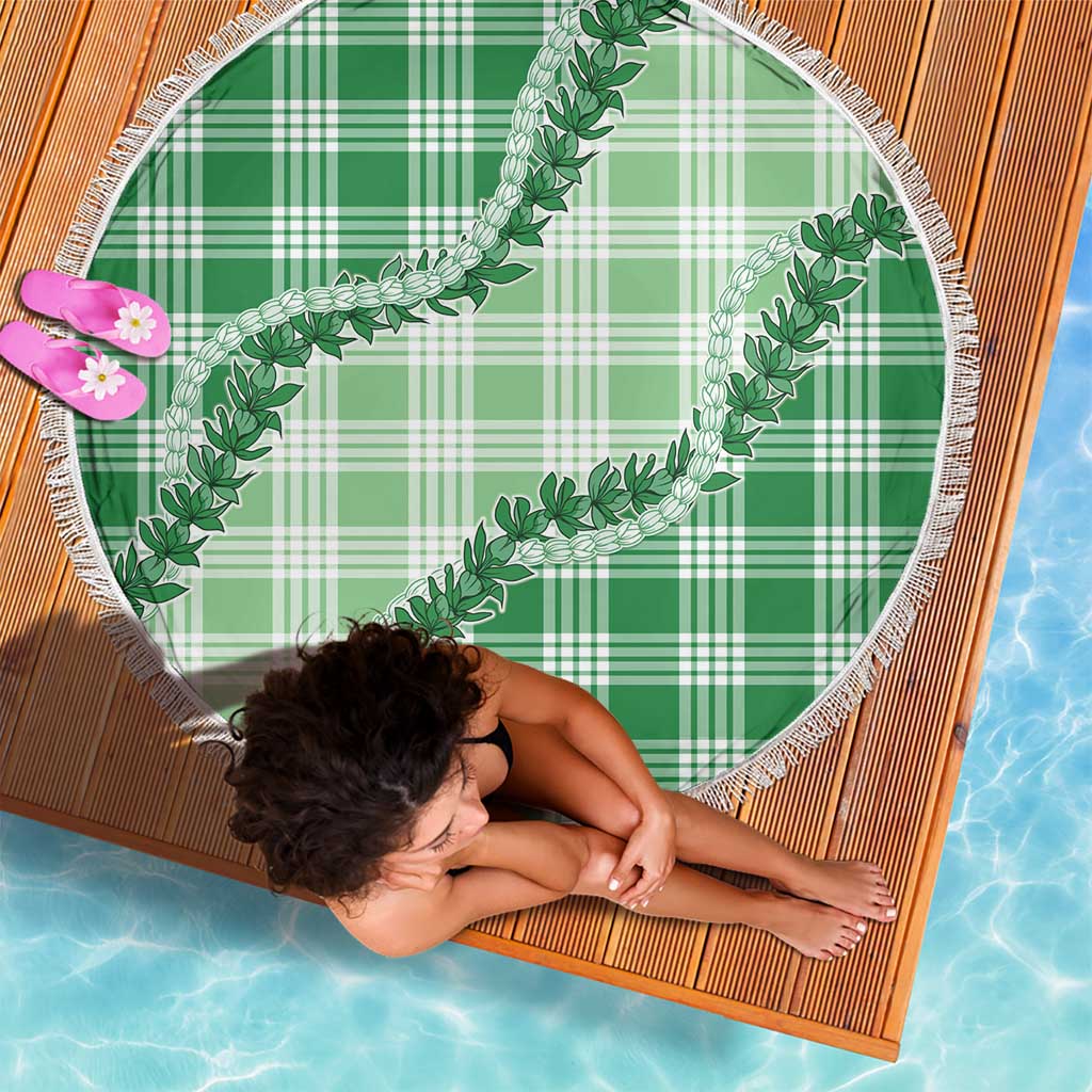 Green Hawaii Palaka Beach Blanket Hawaiian Pikake Lei LT05 - Polynesian Pride