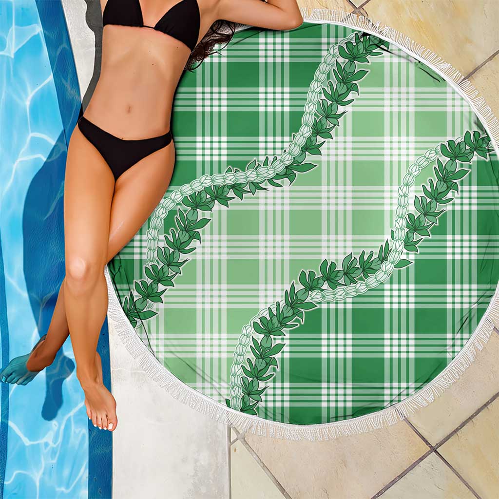 Green Hawaii Palaka Beach Blanket Hawaiian Pikake Lei LT05 - Polynesian Pride
