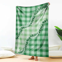 Green Hawaii Palaka Blanket Hawaiian Pikake Lei LT05 - Polynesian Pride