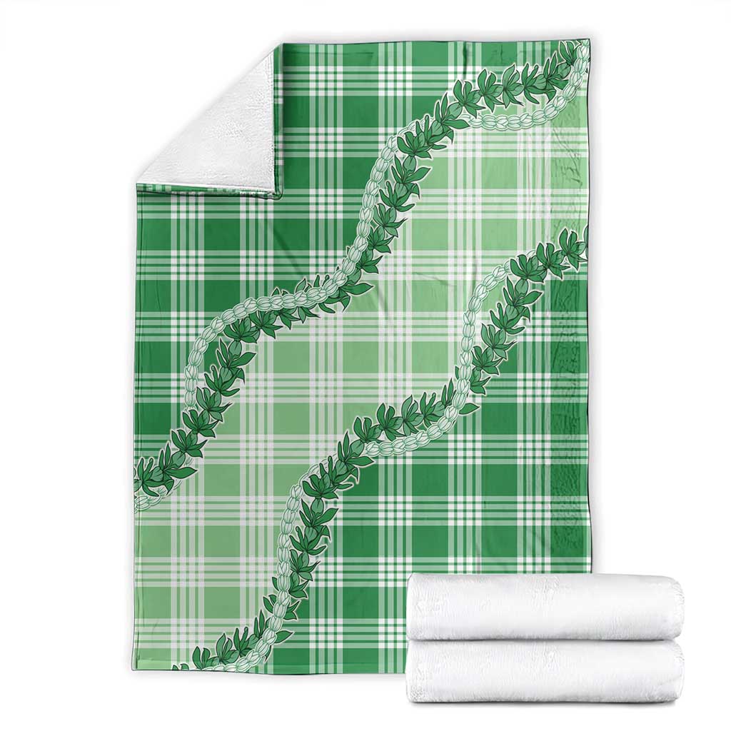 Green Hawaii Palaka Blanket Hawaiian Pikake Lei LT05 - Polynesian Pride