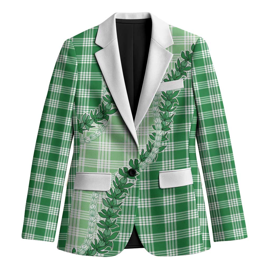 Green Hawaii Palaka Blazer Hawaiian Pikake Lei LT05 Unisex Green - Polynesian Pride