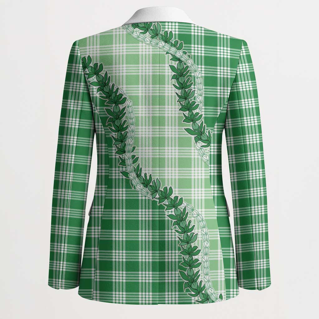 Green Hawaii Palaka Blazer Hawaiian Pikake Lei LT05 - Polynesian Pride
