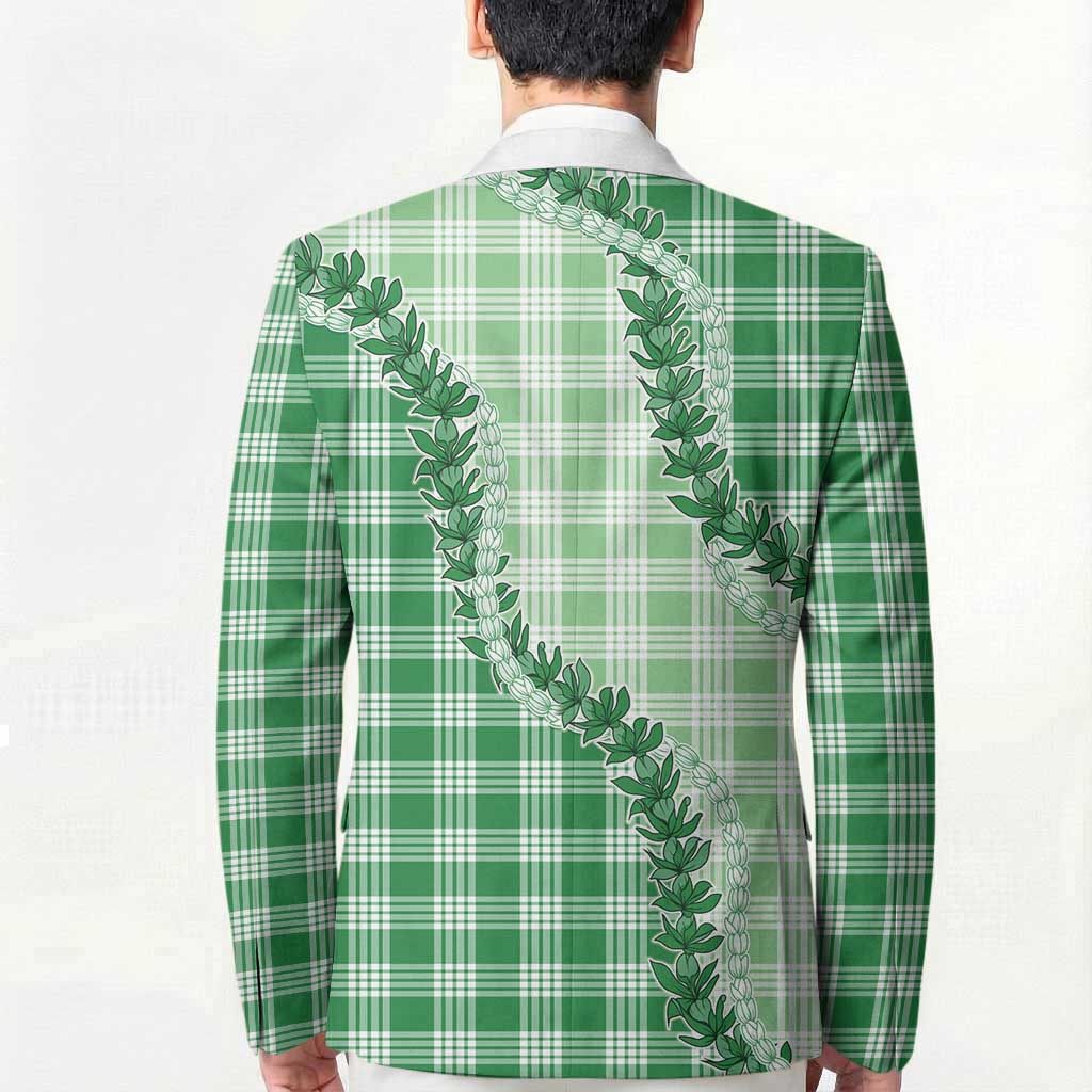Green Hawaii Palaka Blazer Hawaiian Pikake Lei LT05 - Polynesian Pride