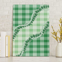 Green Hawaii Palaka Canvas Wall Art Hawaiian Pikake Lei LT05 Without Frame Green - Polynesian Pride