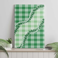 Green Hawaii Palaka Canvas Wall Art Hawaiian Pikake Lei LT05 - Polynesian Pride