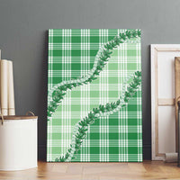 Green Hawaii Palaka Canvas Wall Art Hawaiian Pikake Lei LT05 - Polynesian Pride