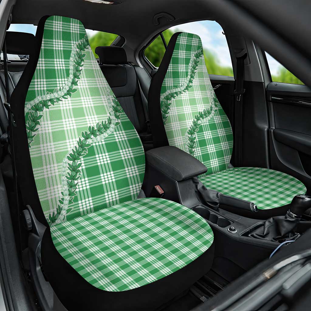 Green Hawaii Palaka Car Seat Cover Hawaiian Pikake Lei LT05 One Size Green - Polynesian Pride