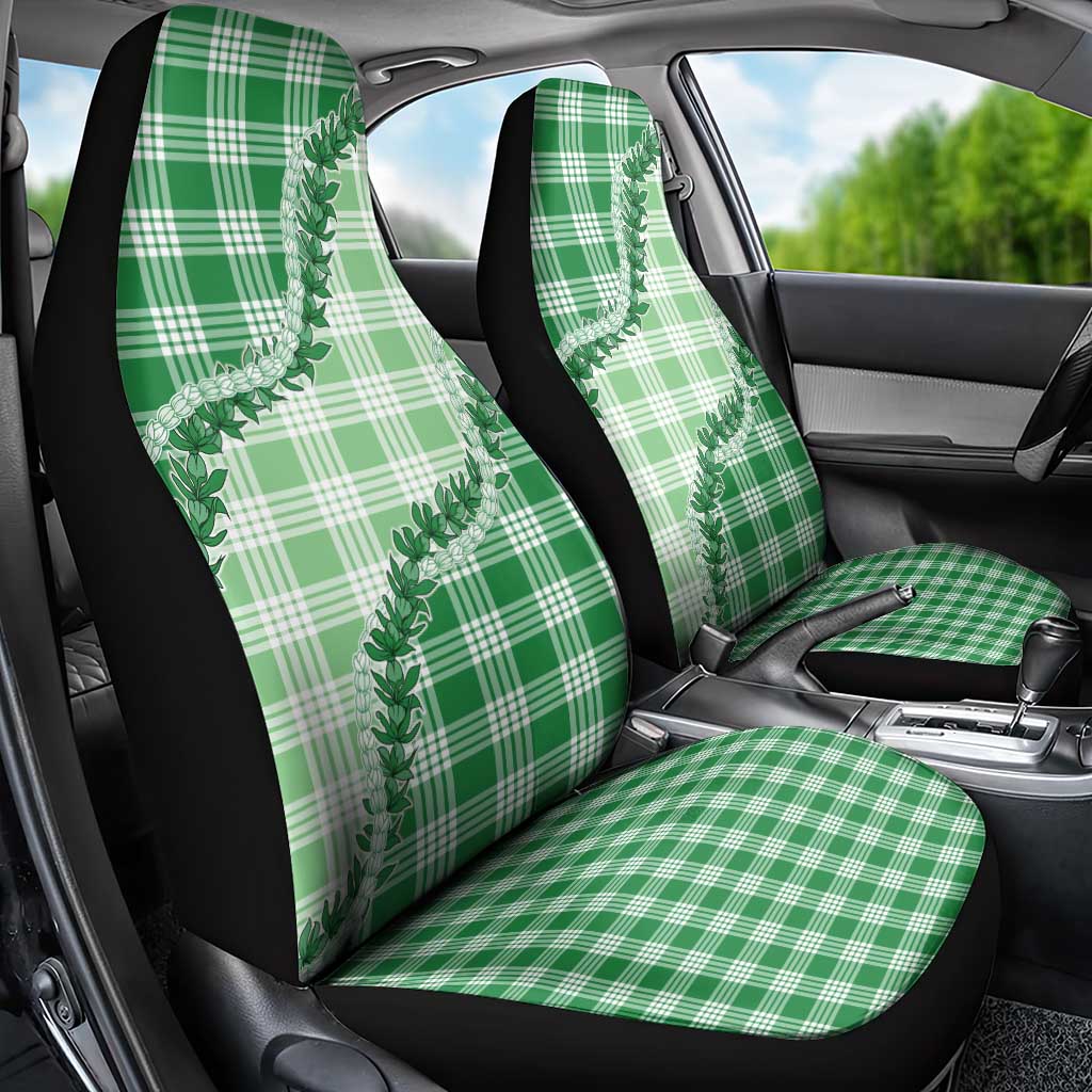 Green Hawaii Palaka Car Seat Cover Hawaiian Pikake Lei LT05 - Polynesian Pride