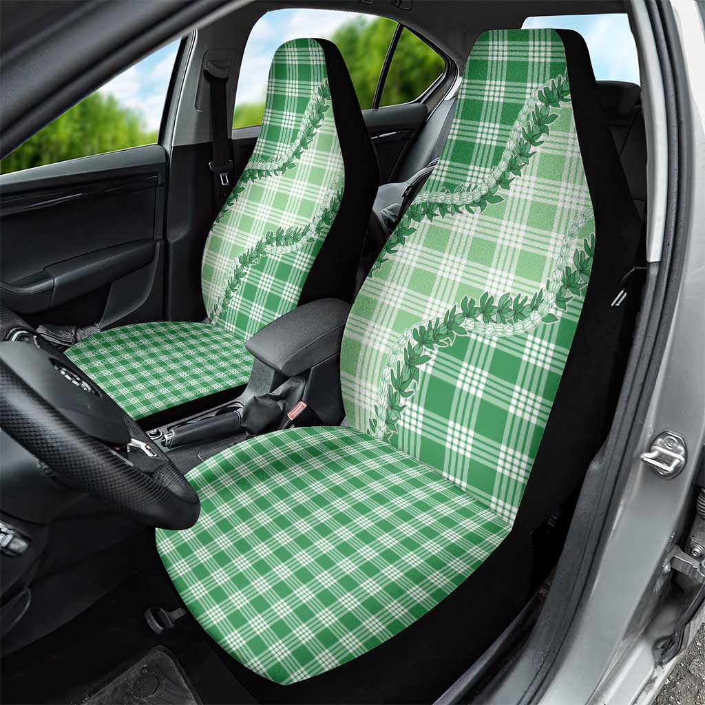 Green Hawaii Palaka Car Seat Cover Hawaiian Pikake Lei LT05 - Polynesian Pride