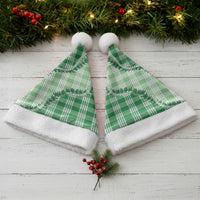 Green Hawaii Palaka Christmas Santa Hat Hawaiian Pikake Lei LT05 - Polynesian Pride