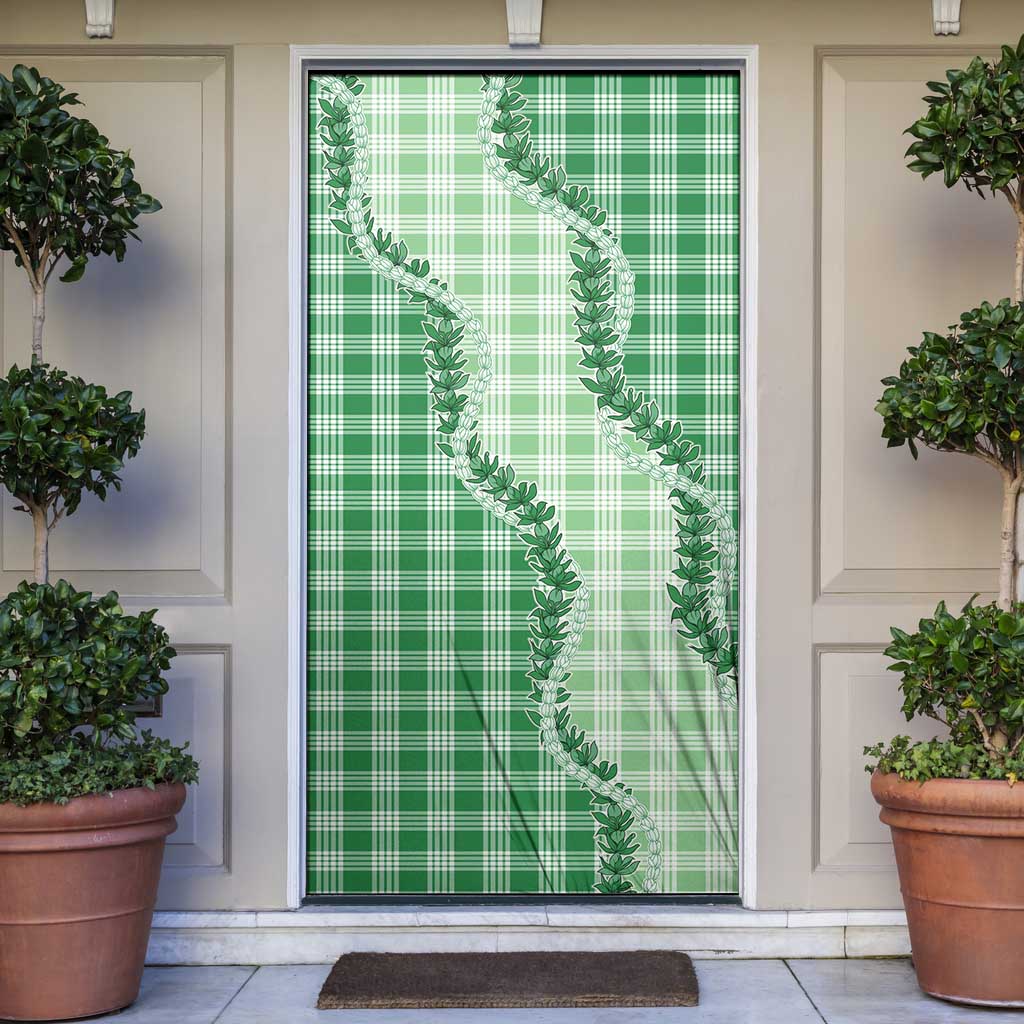 Green Hawaii Palaka Door Cover Hawaiian Pikake Lei