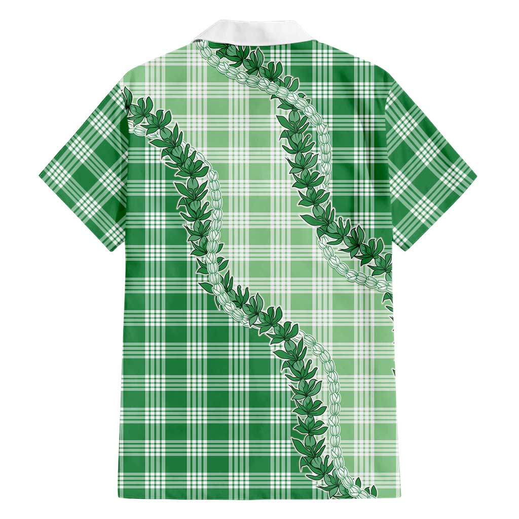 Green Hawaii Palaka Family Matching Mermaid Dress and Hawaiian Shirt Hawaiian Pikake Lei