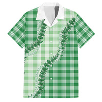 Green Hawaii Palaka Family Matching Puletasi and Hawaiian Shirt Hawaiian Pikake Lei