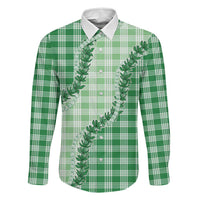 Green Hawaii Palaka Family Matching Puletasi and Hawaiian Shirt Hawaiian Pikake Lei