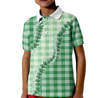 Green Hawaii Palaka Kid Polo Shirt Hawaiian Pikake Lei LT05 Kid Green - Polynesian Pride