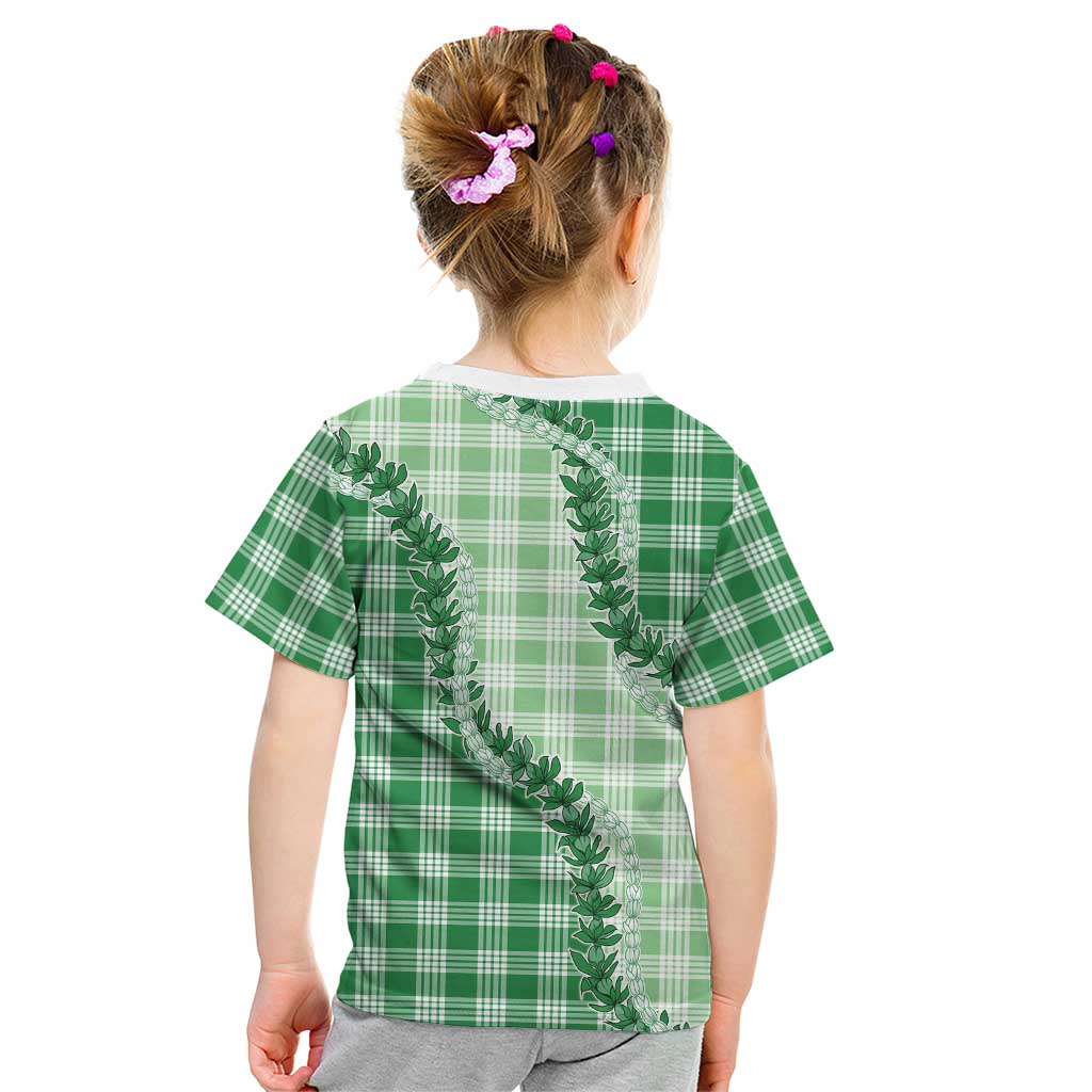 Green Hawaii Palaka Kid T Shirt Hawaiian Pikake Lei LT05 - Polynesian Pride