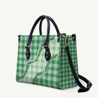 Green Hawaii Palaka Leather Bag Hawaiian Pikake Lei LT05 Green - Polynesian Pride
