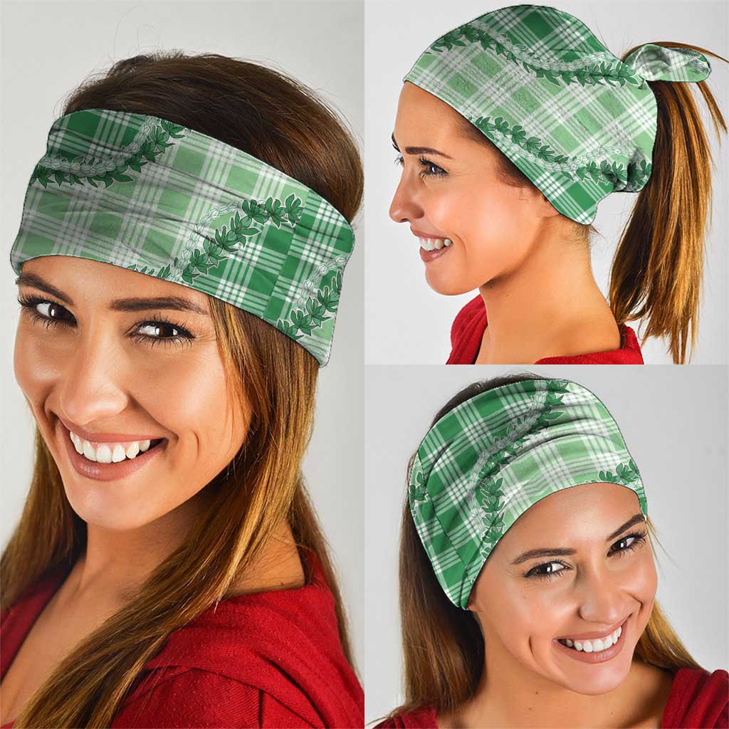 Green Hawaii Palaka Neck Gaiter Hawaiian Pikake Lei LT05 - Polynesian Pride