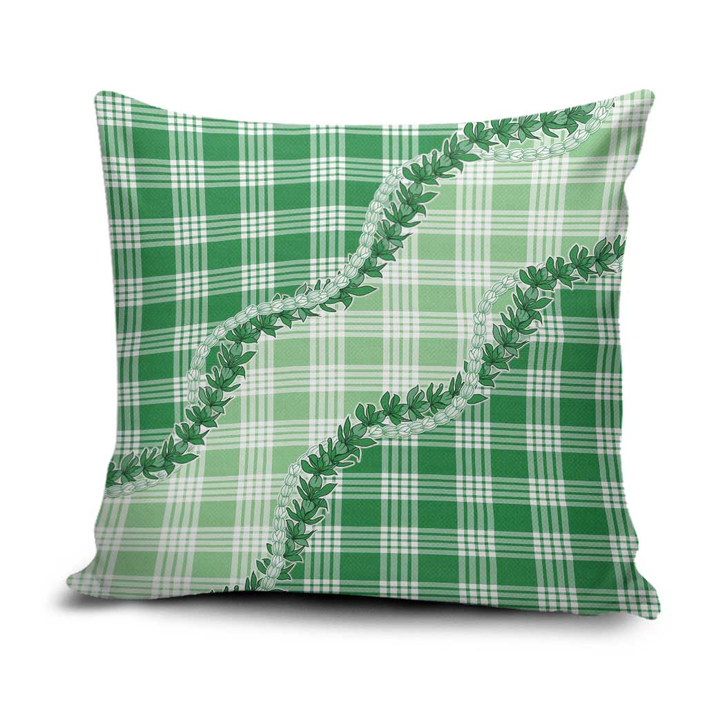 Green Hawaii Palaka Pillow Cover Hawaiian Pikake Lei