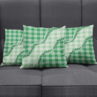 Green Hawaii Palaka Pillow Cover Hawaiian Pikake Lei