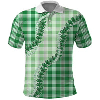 Green Hawaii Palaka Polo Shirt Hawaiian Pikake Lei LT05 Green - Polynesian Pride