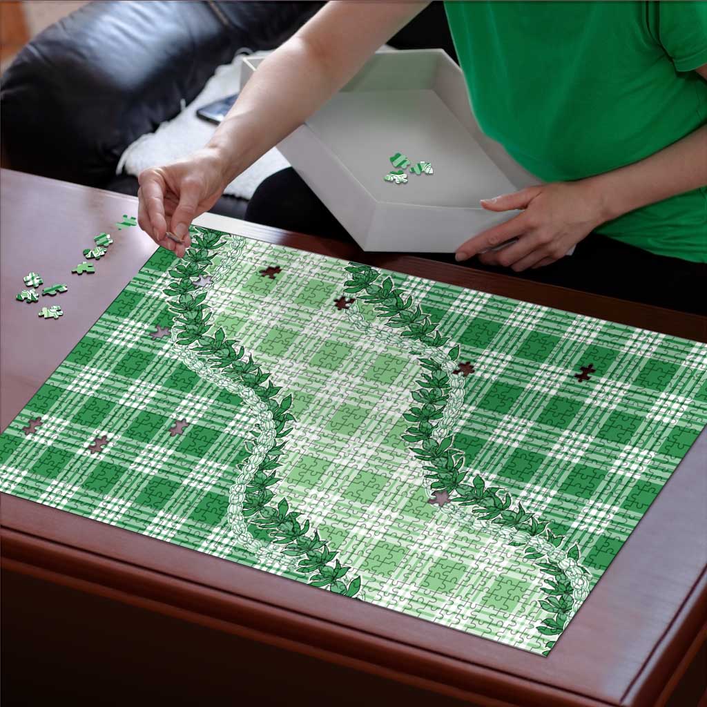 Green Hawaii Palaka Puzzle Hawaiian Pikake Lei LT05 - Polynesian Pride