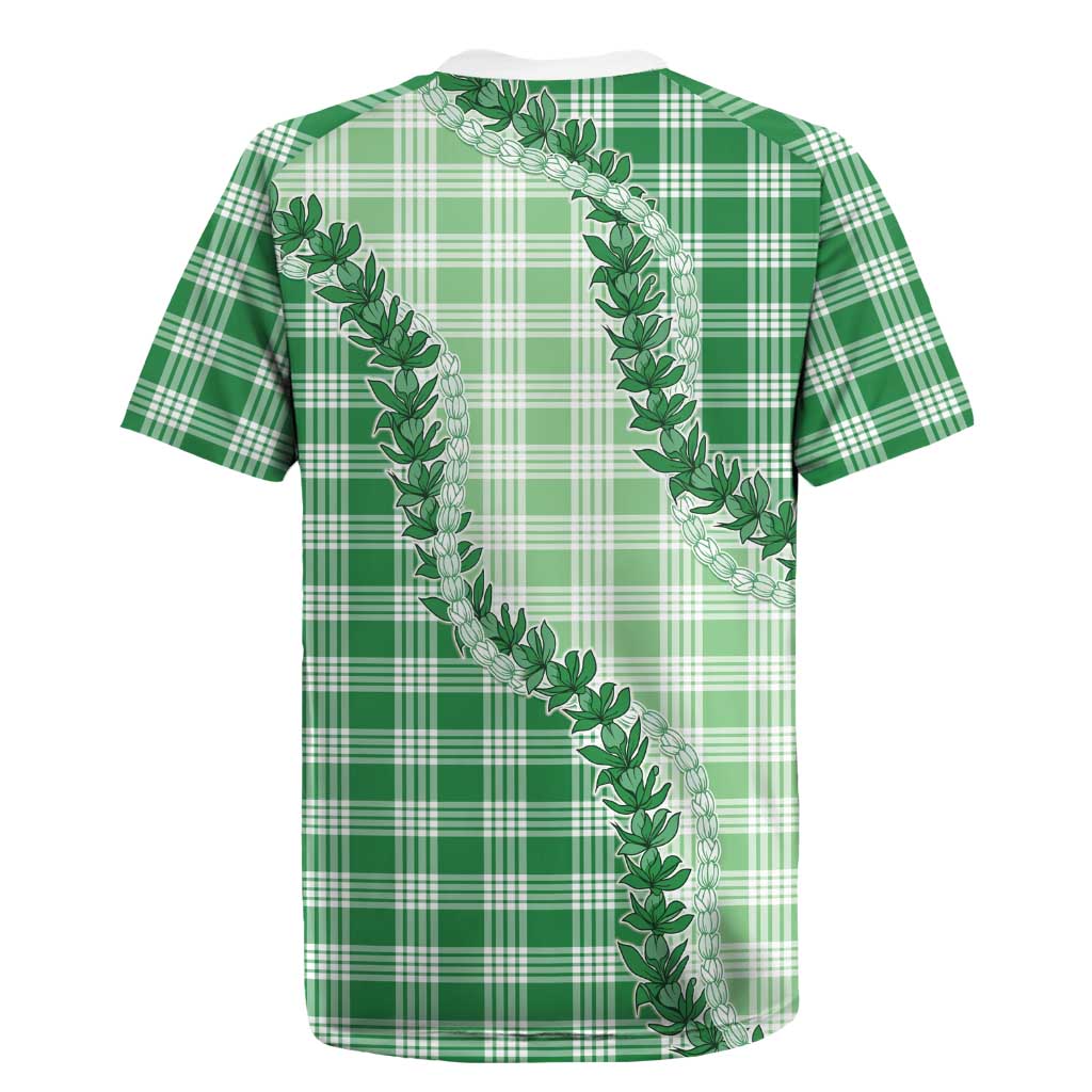Green Hawaii Palaka Rugby Jersey Hawaiian Pikake Lei