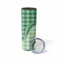 Green Hawaii Palaka Skinny Tumbler Hawaiian Pikake Lei