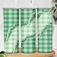 Green Hawaii Palaka Skinny Tumbler Hawaiian Pikake Lei