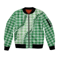 Green Hawaii Palaka Sleeve Zip Bomber Jacket Hawaiian Pikake Lei LT05 Unisex Green - Polynesian Pride
