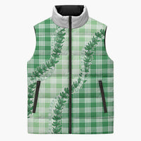 Green Hawaii Palaka Sleeveless Puffer Jacket Hawaiian Pikake Lei LT05 Unisex Green - Polynesian Pride