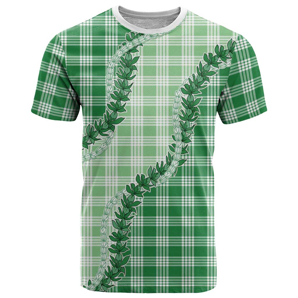 Green Hawaii Palaka T Shirt Hawaiian Pikake Lei LT05 Green - Polynesian Pride